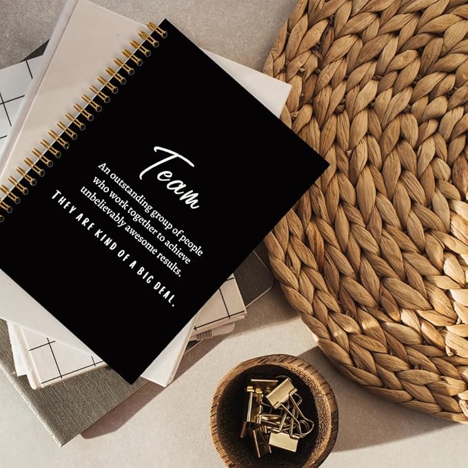 hold fizz Black Meeting Notebook for Work, Employee Appreciation Gifts, Team Gifts for Employees, Journals for Writing, Thank You Gifts for Women Men Leader Boss Manager Mentor Coworkers, 5.5"x8.3"