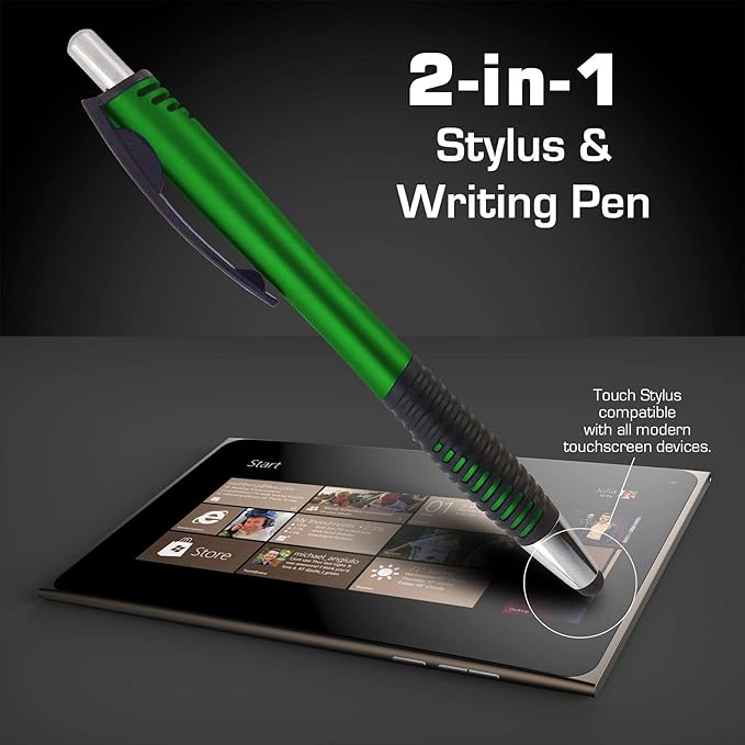 Personalized Pens with Your Custom Logo or Text-250 Pack Bulk-for Businesses, Parties, and Events, 2 in 1 Capacitive Stylus & Ballpoint Pen Compatible with Most Touchscreen Devices, Blue