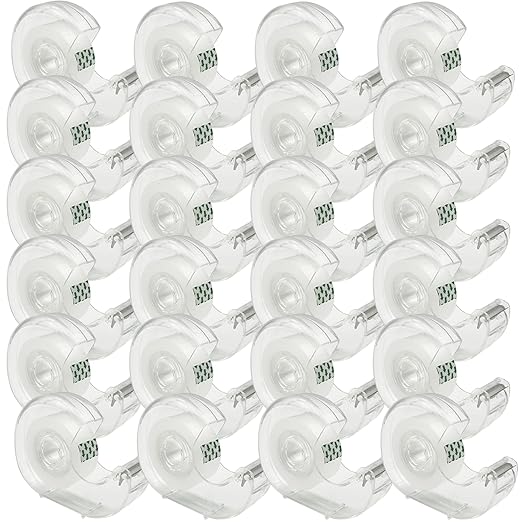 Transparent Tape 24 Rolls Clear Tape Tape Bulk for Office Supplies and School Supplies, Glossy Finish,3/4 in x 720 in 24 Dispensered Rolls