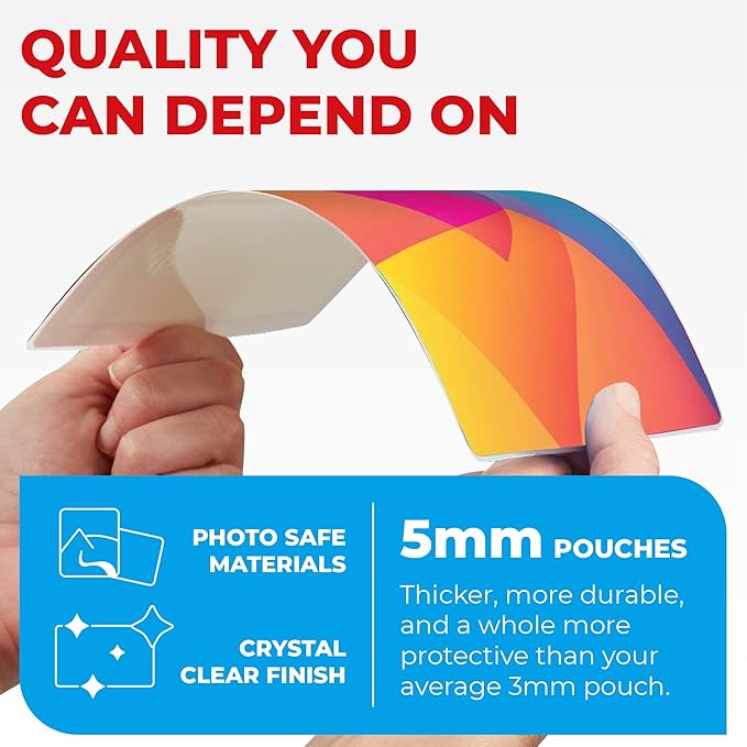 3MIL Thermal Laminating Sheets (150 Count) Letter Size, Photo, Card, Notecard, ID Badge and Business Card Sizes, Laminating Pouches, Compatible with Laminators, Crystal Clear Laminated Finish