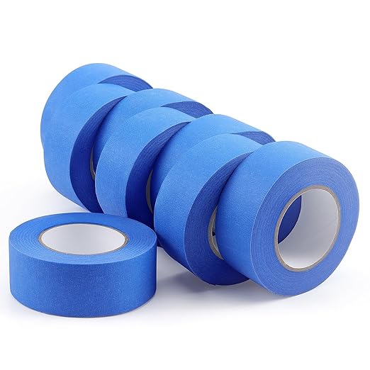 Blue Masking Tape 1 Inch X 20 Yards, 8 Rolls, 160 Yards in Total, Masking Tape for DIY Artist Craft Arts, Decoration, Drafting