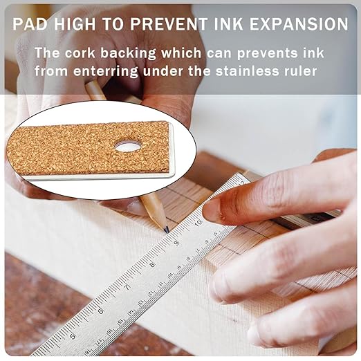 3 Pcs 6 Inch Metal Ruler Stainless Steel Metal Ruler with Cork Backing, Non-Slip Rulers with Inch and Centimeters, Straight Edge Cork Base Rulers for Student School Office Drafting Tools