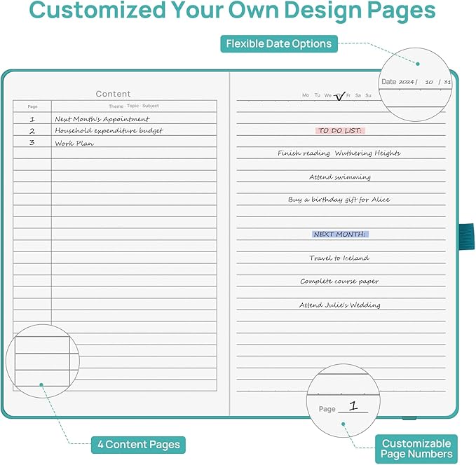 6 Pack Lined Journal Notebooks for Work, Travel, College, A5 Size 100 GSM Thick Paper, Classic Ruled, Hardcover Notepad for Writing 160 Pages, 5.5 x 8.3 inch, 6 Multicolors