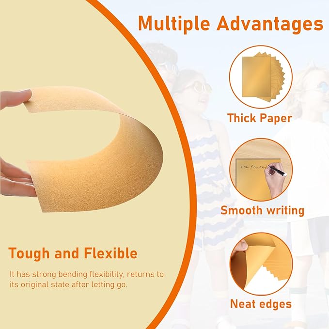 28 Sheets Gold Shimmer Cardstock 8.5 x 11 Metallic Paper, 92lb Heavyweight Craft Paper Card Stock for Wedding Invitations, Greeting Cards, Making Cards, Anniversaries, Graduations