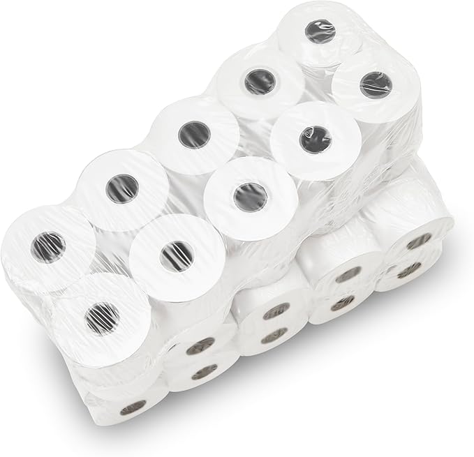 (25 Rolls) 2 1/4 x 85 Thermal Paper Receipt Rolls 2.25 x 85 ft, POS/Cash Register, Fits All Credit Card Terminals, Verifone VX510 VX570 FD50 T4220