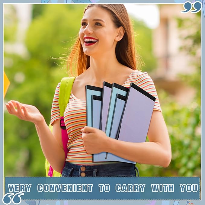 Lincia 12 Pcs 12 Pcs 5" x 8" Small Legal Pads Colored Lined Note Pads Narrow Ruled Writing Notepads 50 Sheets Per Micro Paper Notebook Lined and Perforated for College Office Supplies (Dreamy Colors)