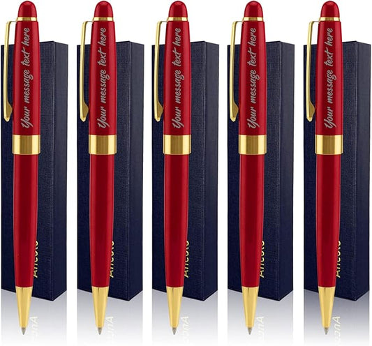 Ancolo Personalized Business Ballpoint Pens-Medium Point Nib - Quality Pens Metal Body no plastic, Engraving With Your Name/Message Corporate Executive Gift for any occations
