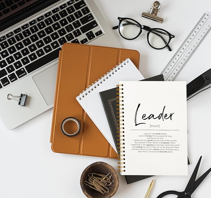 OXW Thank You Gifts for Leader, Meeting Notebook for Work, Appreciation Gift for Mentor Boss Manager, Office Supplies Leadership Gifts, White College Ruled Hardcover Spiral Notebook 5.5 x 8.3