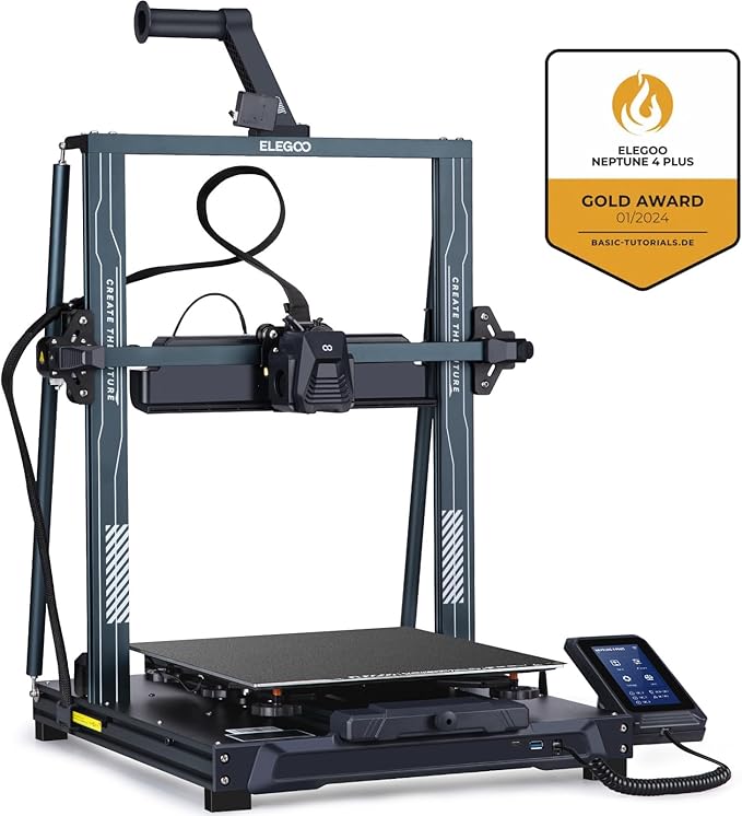 ELEGOO Neptune 4 Plus 3D Printer, 500mm/s High Speed Printer with 300°C Nozzle, Auto Leveling and Direct Drive Extruder, 320x320x385mm Large Printing Size