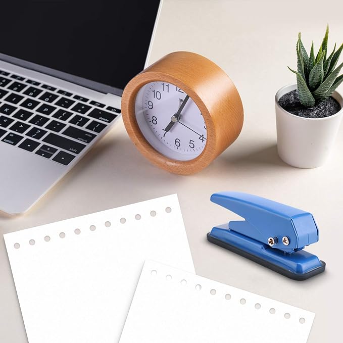 Single Hole Puncher Handheld 1/4 Inches Hole Punch, 20 Sheet Paper Punch Capacity Metal Hole Puncher with Skid-Resistant Base for Paper, Chipboard, Art Project, Blue