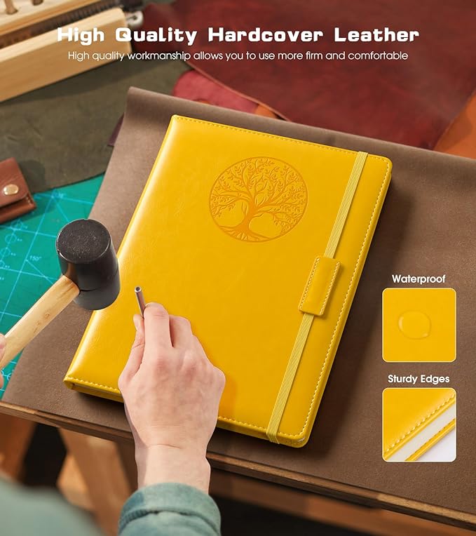 Lined Journal Notebook for Women Men,256 Pages B5 Large Hardcover Leather Journals for Writing,Travel,Business,Work,School,College Ruled Notebooks for Note Taking,Diary Notepad 7.8"×10.2"