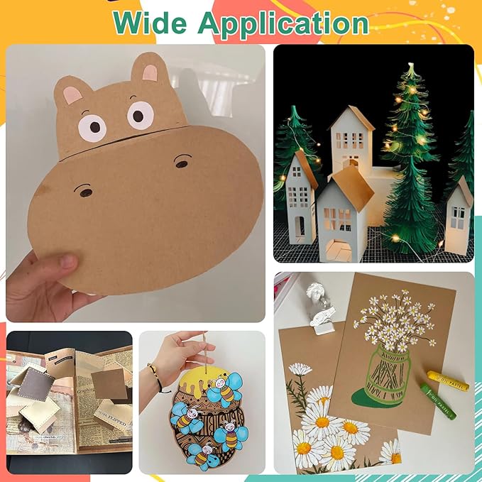 50 Sheets Brown Cardstock Paper, Colored Printer Paper 8.5 x 11, Card Stock Thick Construction for Craft,Scrapbook，Office Printing, Invitations, Certificates，92 lb/250gsm