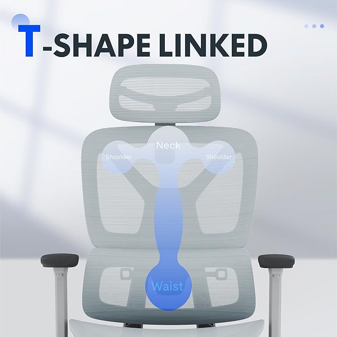 FLEXISPOT ErgoX Premium Ergonomic Office Chair with Footrest- Adjustable 3D Armrests, Dynamic Lumbar Support, Recline & Tilt Function, Mesh Seat, for Home & Office Use,Blue