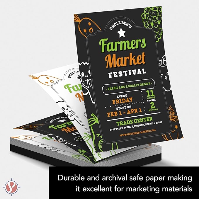 Bright White Paper - Multipurpose Office Print Writing Copy - Flyers, Posters, Design Proposals, Business Documents | 8.5 x 14 | 100lb Text (40lb Bond) | Acid Free Paper | 100 Sheets per Pack