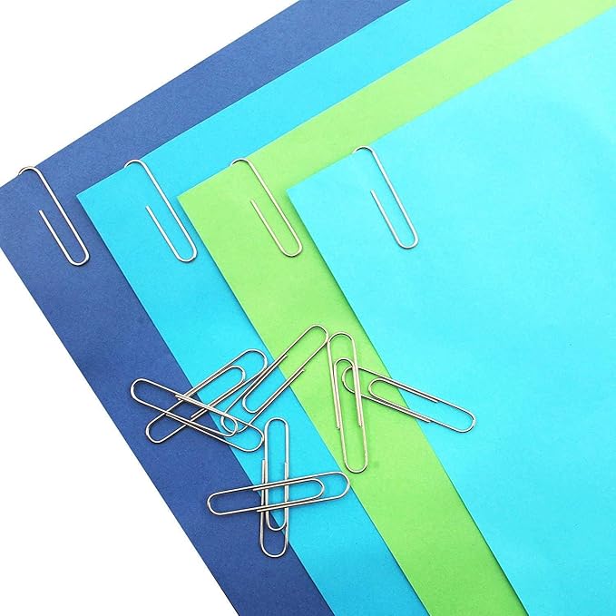 Vinaco Paper Clips Smooth Silver, Medium and Jumbo Paper Clip (1.3 inch & 2.0 inch), Durable and Rustproof, Coated Paper Clips Great for Office School and Personal Use