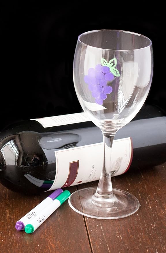 Cestari Purple Liquid Chalk Pen - 2mm Skinny Tip for Writing and Drawing on Glass, Mirrors, Stainless Steel, Ceramic, Vinyl Chalkboards, and Crafts - Erasable Purple Chalk Paint Pen