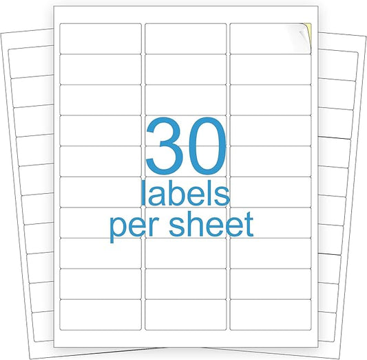 KKBESTPACK 30 Up Shipping Address Labels – 1” x 2-5/8” Self-Adhesive Barcode FNSKU Stickers for Inkjet and Laser Printer (1000 Sheets / 30000 Labels)