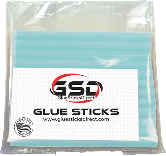 Mini Size Hot Melt Glue Sticks for Glue Gun - Bulk 4in Baby Blue Glue Sticks - Great for Art Craft Repairs & Compatible w/Most Glue Guns - 5/16" X 4" (24 Sticks) - Made in USA