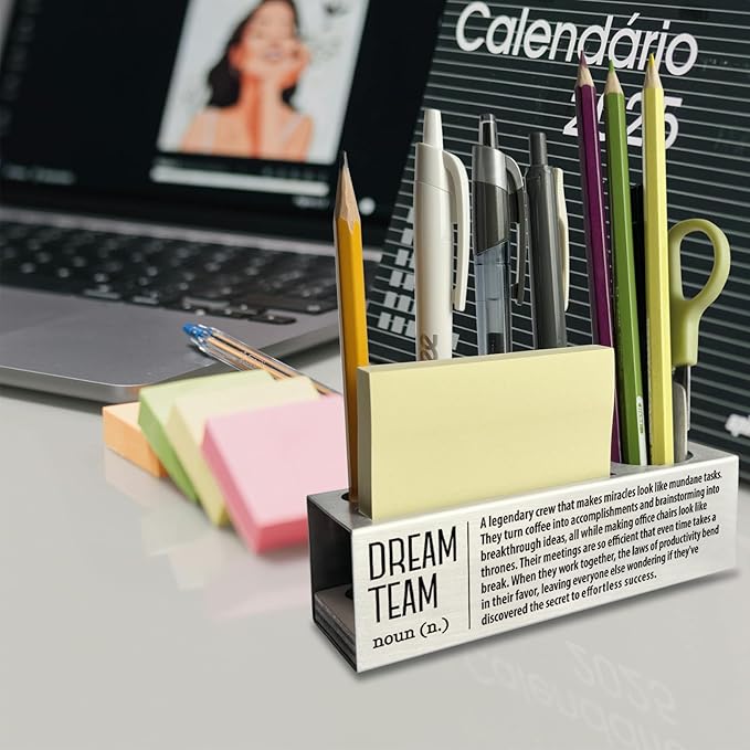 Dream Team Definition, Team Building Gifts, Fun Office Gifts for Team, Team Gifts for Employees, Co Worker, Stainless Steel Pen Pencil Holders WCC58