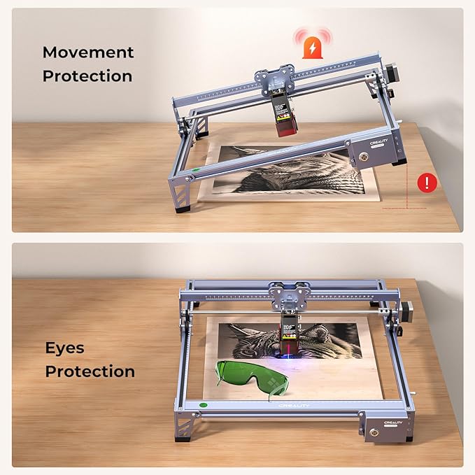 Creality Falcon 5W Laser Engraver Machine, 72w High Precision 0.06mm Laser Cutter and Engraving Machine for Wood Metal Leather Acrylic Glass, 10000mm/min, Offline Usage, CNC Laser Engraver