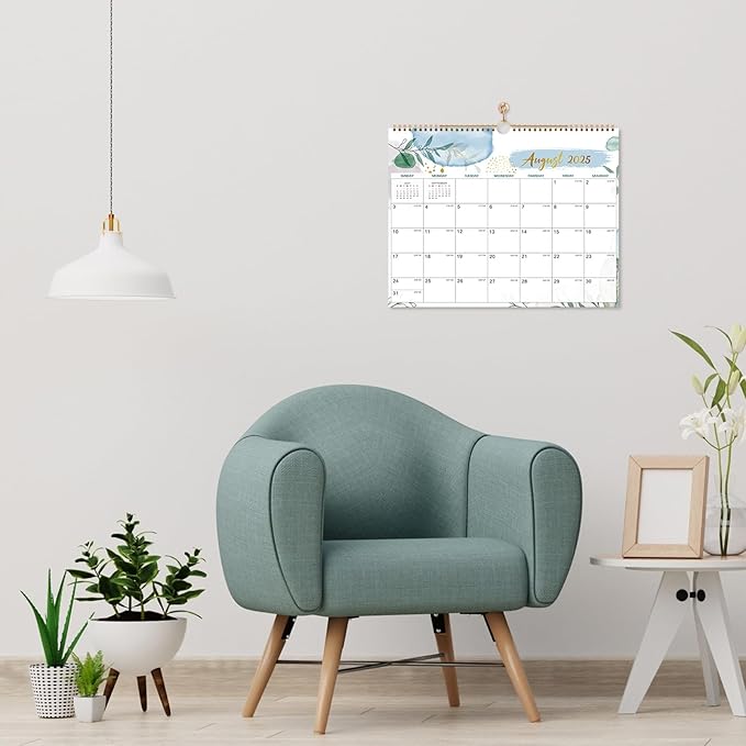 Wall Calendar 2025-2026 – Calendar 2025-2026, 11.5 x 15 In, July 2025 - December 2026, 18 Monthly Calendar, Large Block with Julian Dates, Thick Paper, Holidays, Hanging Hook, Twin-wire Binding