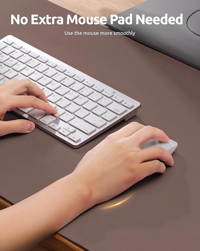 YSAGi Leather Desk Protector, Office Mat, Large Mouse Mat, Non-Slip PU Leather Blotter, Laptop Pad, Waterproof Writing Pad for Office and Home (Chocolate, 23.6" x 13.8")