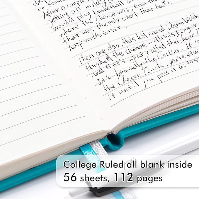 feela 6 Pack Pocket Mini Notebooks Bulk, Small Cute Memo Notepads Hardcover College Ruled Lined Journals with Pen Holder for School Business Work, with 6 Black Pens, 3.5”x 5.5”, A6, Emerald