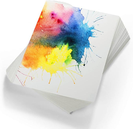 TaoBary 300 Pcs Watercolor Paper Sheet Bulk White Cold Press Paper Pack 110 lb 230 GSM Sketch Painting Watercolor Pad for Watercolorist Beginning Artists Adults Drawing Craft(10 x 7 Inch,230 GSM)