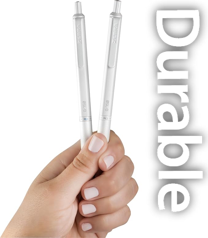 Zebra Pen G-750 Retractable Gel Pen, Pearl White Brass Barrel, Textured Grip, 0.7mm, 1-Pack with Refills (49801)
