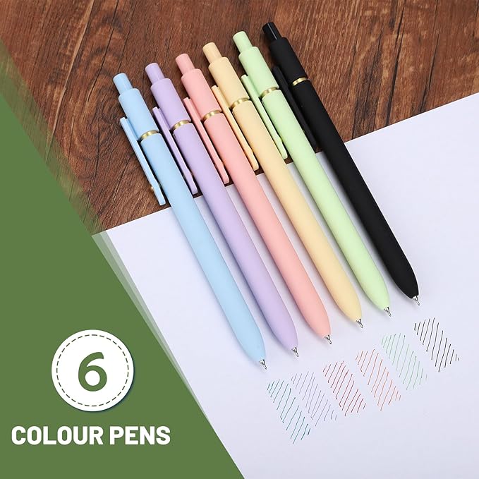 Ddaowanx Colorful Gel Pens, 0.5mm Fine Point Retractable, Cute Pens with Colored Writing and Sketching, Nursing School Essentials,School Supplies, Gifts for Nurse (24Pcs-Aesthetic Colors)