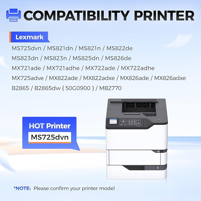 58D0Z00 Imaging Unit (Not Toner) Replacement for Lexmark 58D0Z00 Drum Unit Compatible with Lexmark MS725 MS821 MS822 MS824 MS823 MS825 MS826 MX721 MX722 MX725 MX822 MX824 MX826 B2865dw Laser Printer