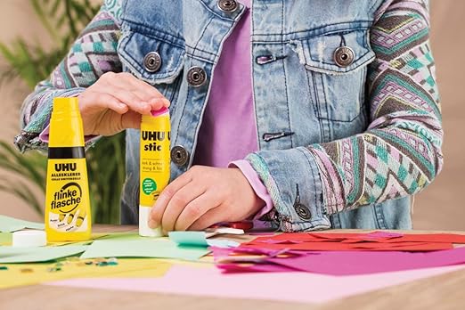 UHU stic, Glue Stick Solvent Free, Washable, Screw on Cap, for School, Crafts, Scrapbooking 1 x 21g Blister, White