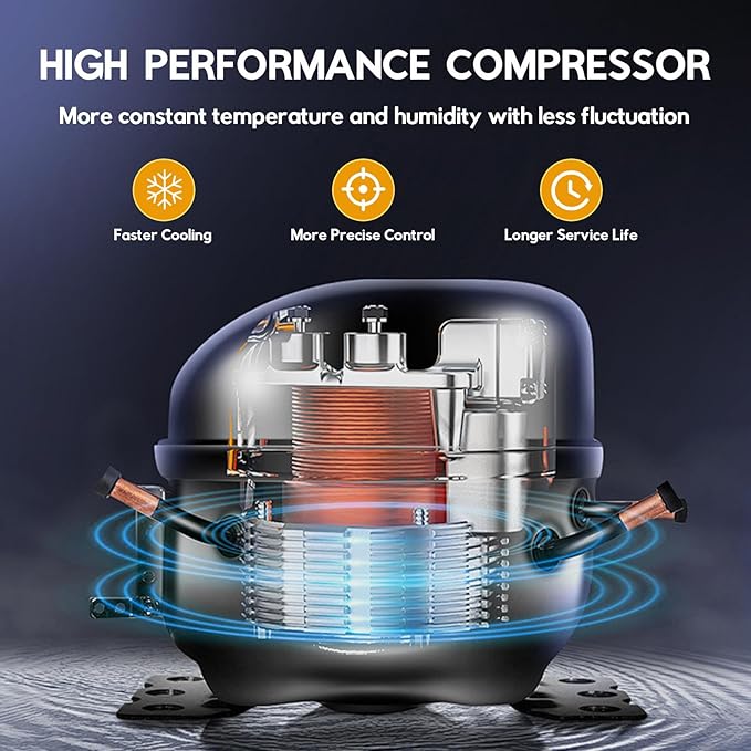 Electric Cigar Humidor Cabinet 88L, Tylza Electric Humidors for Cigars with Temp & Humidity Control, Silent Compressor, Reversible Door, Refrigerator, Cigar Humidors with Cedar Wood Shelves, 546 Count