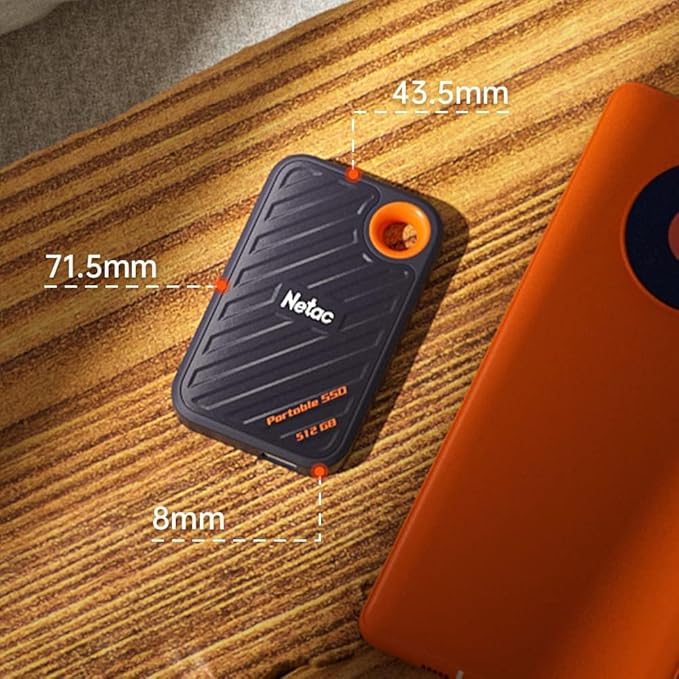 Netac 1TB Extreme Portable SSD External Solid State Drives Up to 2000MB/s Read 1700MB/s Write Speed, USB 3.2 Gen.2 Business Travel Essential, ZX20