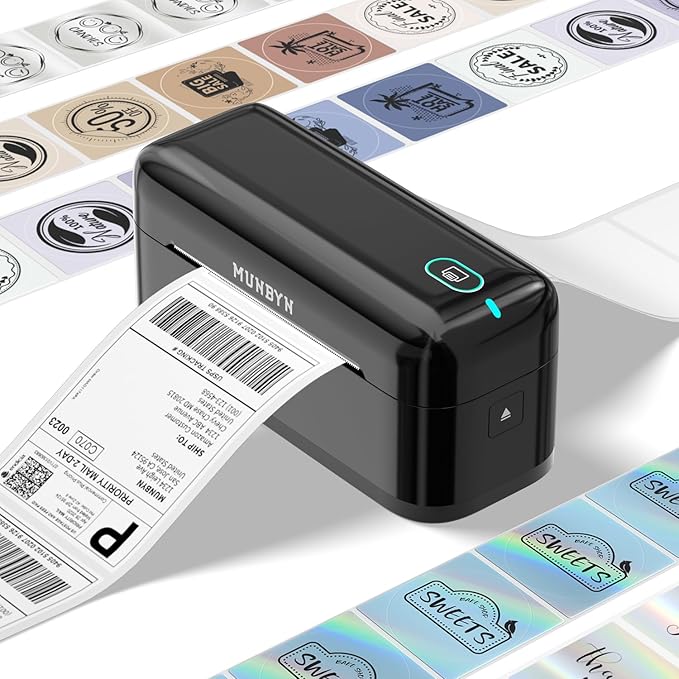 MUNBYN Bluetooth Thermal Label Printer RealWriter RW402B, 4x6 Shipping Label Printer for Small Business, Compatible with Android, iPhone and Windows, Mac, Chromebook, Ebay, USPS, FedEx, Shopify