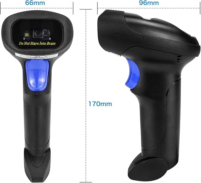 Wireless 1D 2D Barcode Scanner with Stand, NetumScan Portable Automatic QR Code Scanner Supports Screen Scan Handheld CMOS Image Bar Code Reader with USB Receiver for Warehouse POS and Computer
