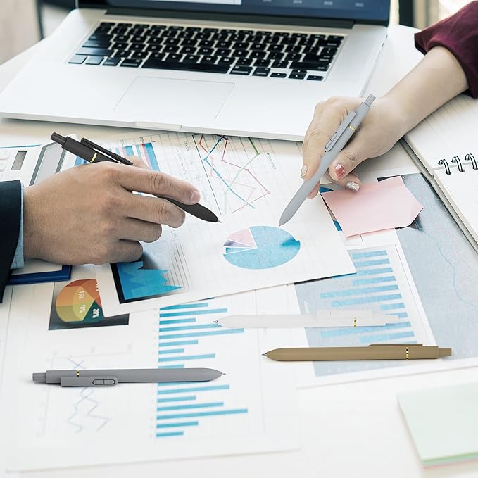 8Pcs Gel Pens with Black Ink, Fine Point Smooth Writing Pens, Quick-dry Gel Retractable Pens for Journaling Note Taking, Cute Office School Supplies for Adults Kids (0.7mm, Regular)