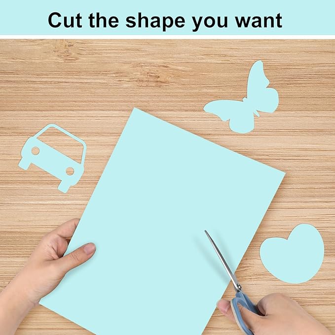 OcePor 100 Sheets Blue Cardstock Paper, Colored Printer Paper 8.5 x 11, Card Stock Thick Construction for Craft,Scrapbook，Office Printing, Invitations, Certificates，92 lb/250gsm