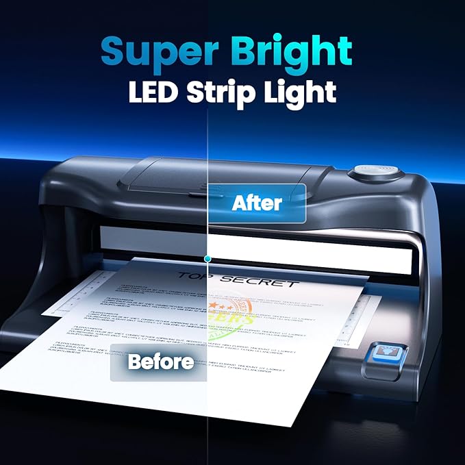 Aneken AL-18 Counterfeit Bill Detector with Dual LED UV Light, Counterfeit Money Detector Machine with 10x Magnifying, Bill & Money Checker Machine, 6 Detection Modes for IDs, Cards & All Currency