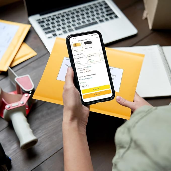 Fuxury Kraft Bubble Mailer 6x10 Inch 600 Pack，Strong Adhesion Padded Envelopes Bulk,Self Seal Bubble Envelopes, Waterproof Cushioned Padded Mailers Packaging for Small Business,#0 Mailers Yellow