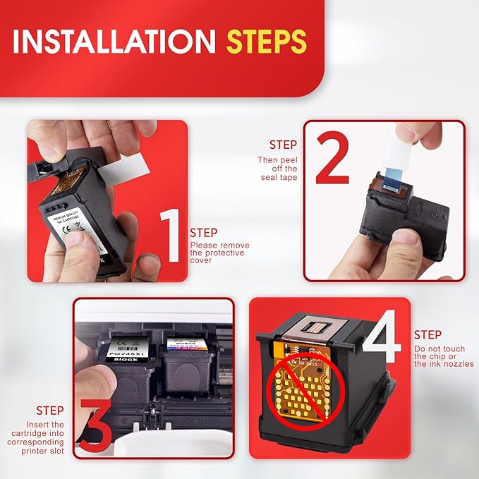 245XL 246XL Combo Pack Compatible for Canon Ink 245 and 246 PG-245 CL-246 Works with Canon MX490 MX492 MG2522 MG3029 TR4520 TR4522 TR4500 TS3122 (1Black, 1Color) 2Pack