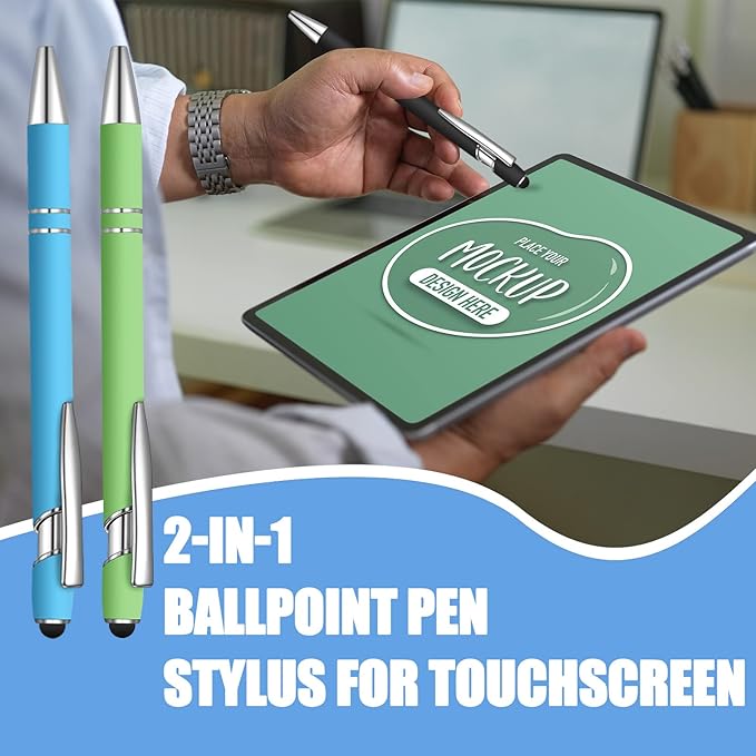 36 Pcs Blue Ink Ballpoint Pen with Stylus 2 in 1 Ballpoint Pen for Touch Screens School Office Coworkers (Multicolor)