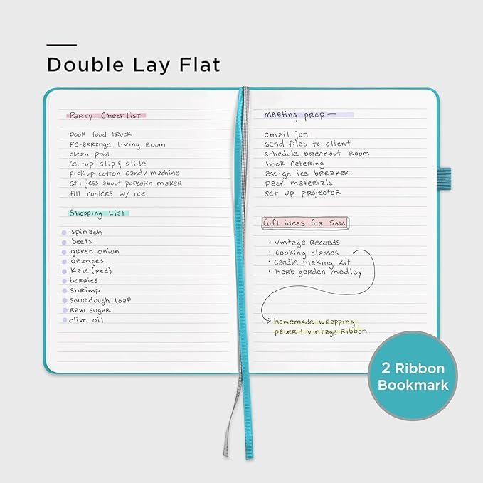 &And Per Se Lined Journal Notebook, 160 Pages, A5 5.7 x 8 inches College Ruled Thick Paper Notebook Journals for Writing, Hardcover Notebooks for Women Men Office School (1 Pack, Cerulean Blue)
