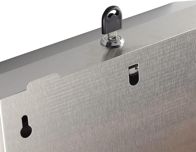 Comercial Paper Towel Dispenser Wall Mount, Stainless Steel Hand Towel Dispenser with Lock, Trifold/C Fold Paper Towel Holder for Bathroom Kitchen Office Public Places, Large Capacity Tissue Holder