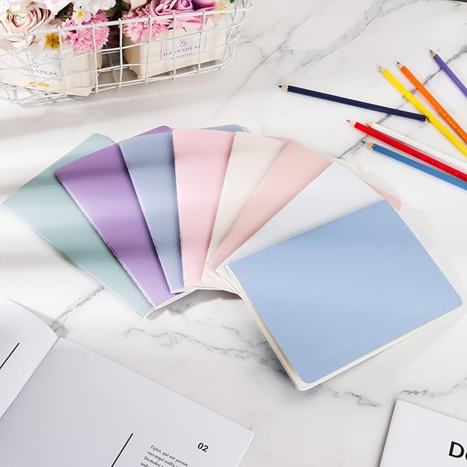 Ddaowanx 24 Pack Colorful Lined Notebooks, Journals in Bulk, 72 Pages, 36 Sheets,8.3x5.5 Inch, A5 Size, Travel Writing Notebooks Journal for Office School Supplie(Lined-24pack, 8 Colors)