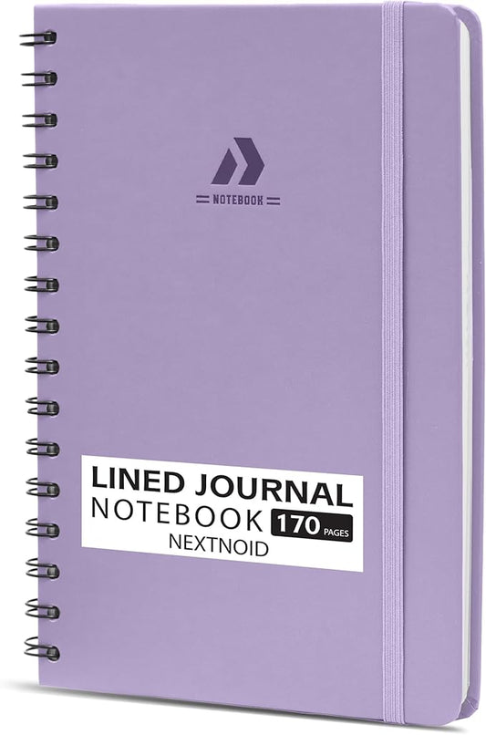 Lined Spiral Notebook Journal For Women & Men - Hardcover A5 Notebook 170 Pages, Journaling Notebooks for Work & Note Taking Writing Journal - Purple