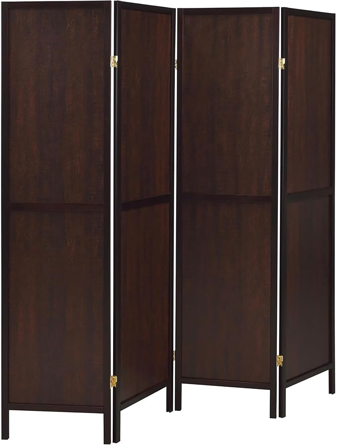 NicBex Room Divider 4 Panel Room Dividers with Sleek Legs Partition Room Dividers and Folding Privacy Screens Wall Divider for Home, Office, Room Separation,69.5"W x 0.75"D x 70.25"H, Rustic Tobacco