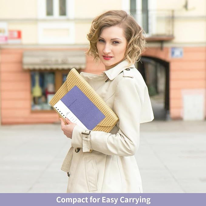 Spiral Notebook-6.10" x 8.19" College Ruled Journal with Inner Pockets and 160 Pages,PU Leather Cover Business Journal, Twin-Wire Binding Notebook Perfect for Office & Home School Supplies