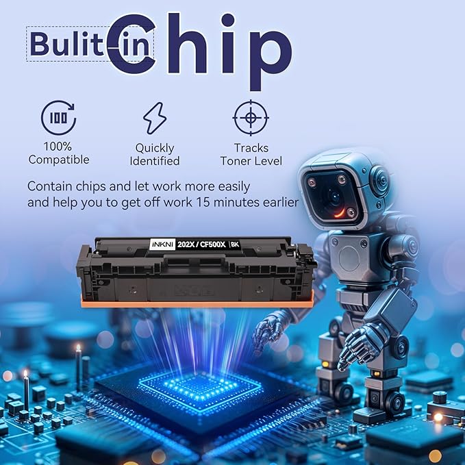 202X Toner Cartridges CF500X - Compatible Replacement for HP 202X 202A for Color Laserjet Pro MFP M281fdw M254dw M281fdn M281cdw M280nw M254dn M254nw High Yield Toner Cartridge CF500A (with Chip )
