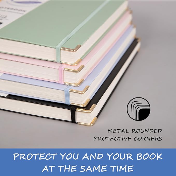 Spiral Notebook, Hardcover 8.5 x 11 IN College Ruled Notebooks, 300 Pages Notebooks for Work and School, 110 GSM Thick Papers Journals for Writing, Office Supplies for Women and Men Green